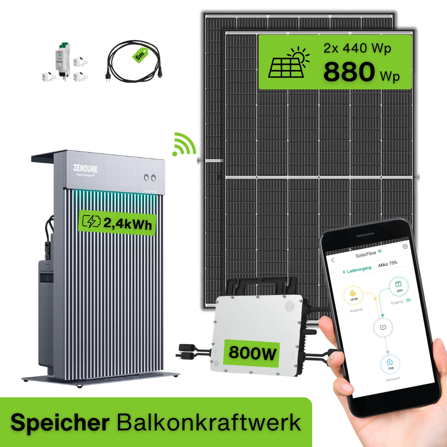 Speicher Balkonkraftwerk Pro 2,4 kWh Set | SKW.2400.2