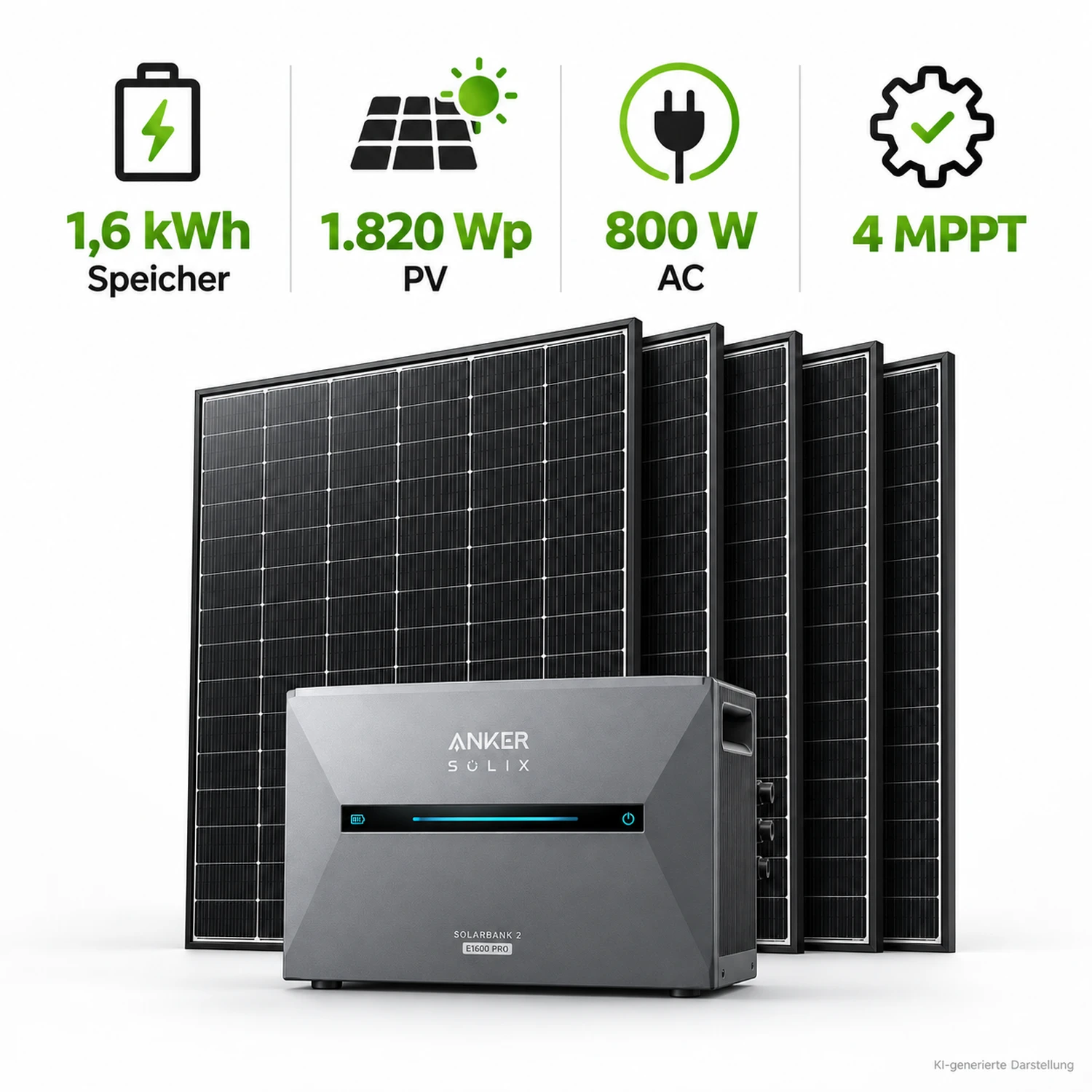 Speicher Balkonkraftwerk 1,6 kWh Set