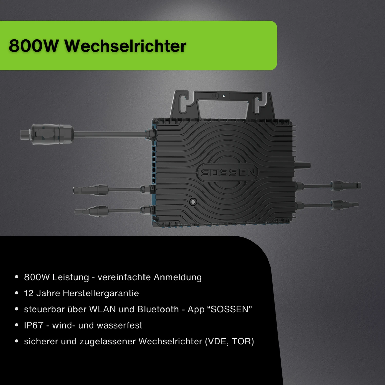 Balkonkraftwerk Full Black 890/800W Komplettset