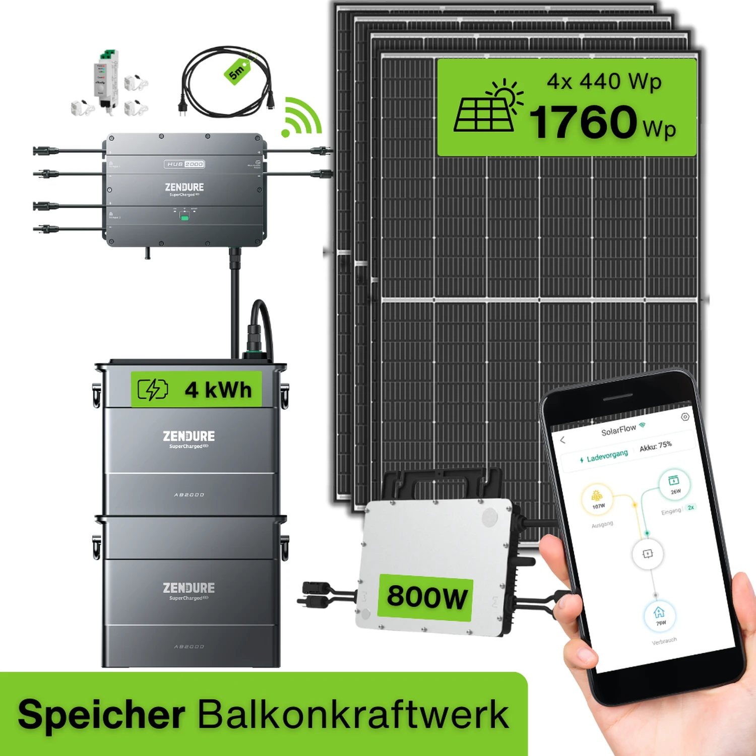 Speicher Balkonkraftwerk Pro 4,0 kWh Set | SKW.4000.4